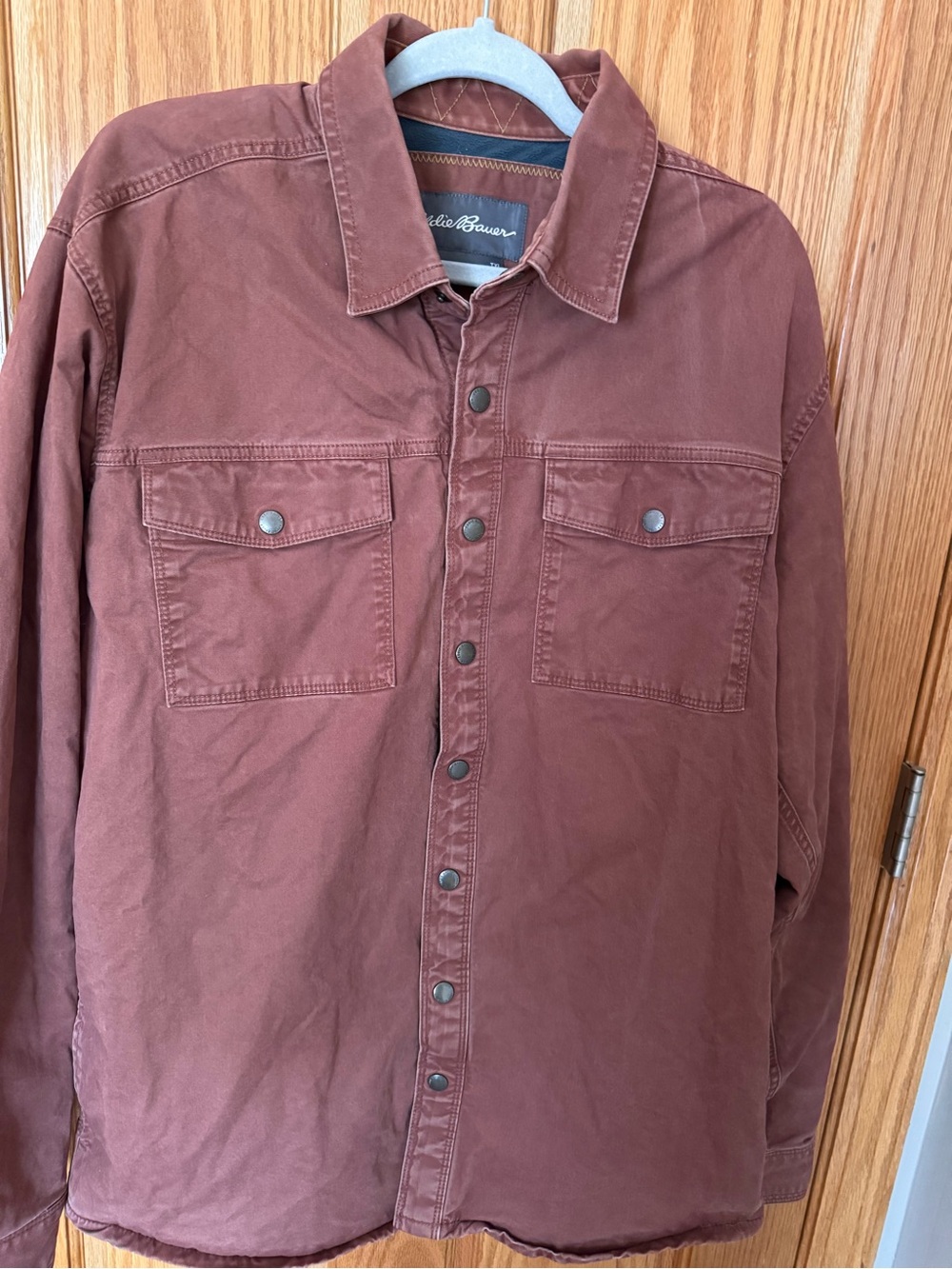 Eddie Bauer Men's Rust Shirt Jacket in Deep Brown